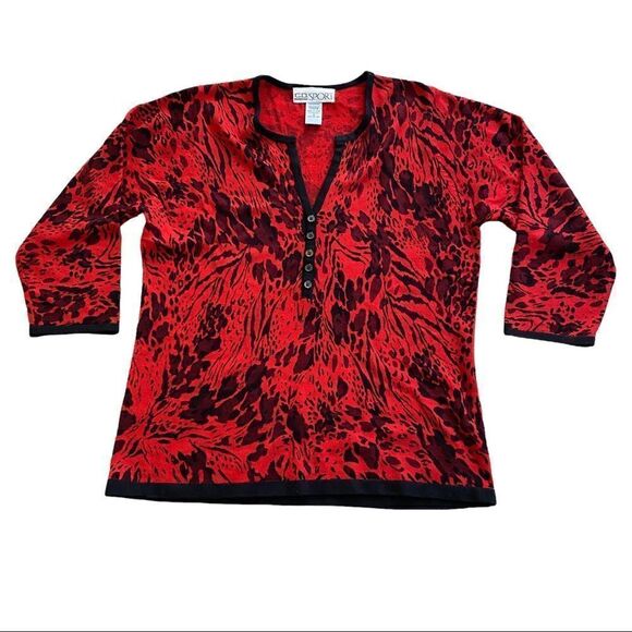 C.D. SPORT  Red/Black pullover-size Medium Sweater - Picture 1 of 5